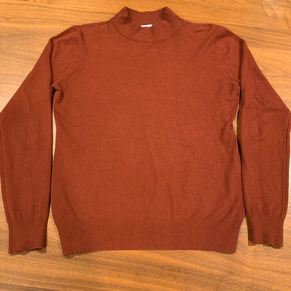 Vila Milano Mock Neck Knit Sweater, Burnt Orange, Women's Medium